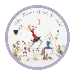 Round coaster - Fifty Shades of Red & White -  Berni Parker