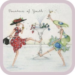 Square coaster - Fountain of Youth -  Berni Parker