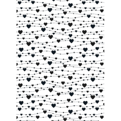 cadeaupapier - Love Black Hearts - 30 cm breed