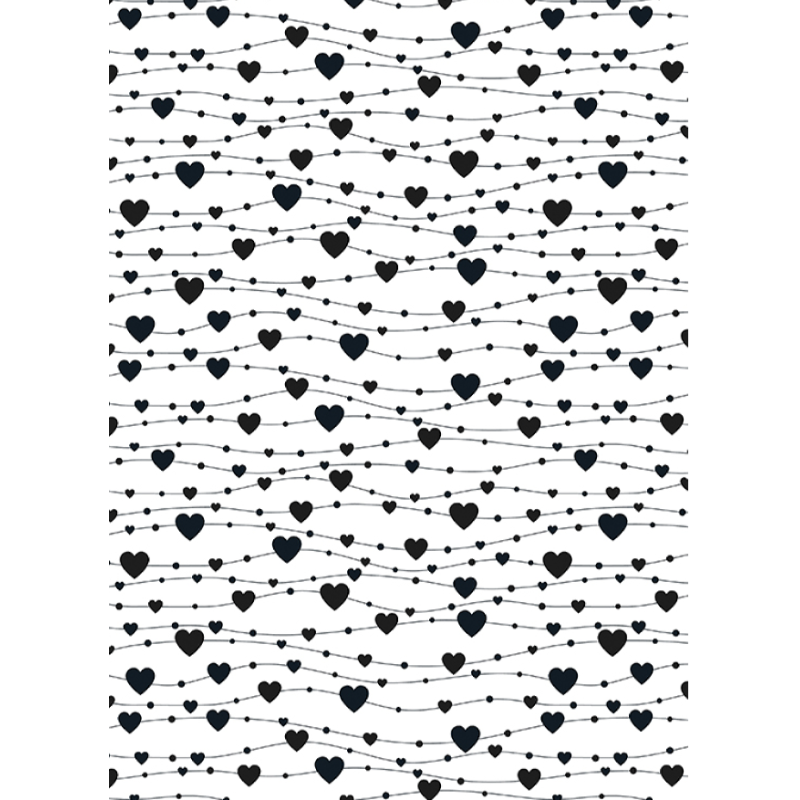 wrapping paper - Love Black Hearts - 30 cm wide wrapping paper - Love Black Hearts - 30 cm wide