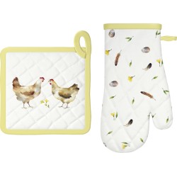 Pot holder and oven mitt set - Helene - IHR