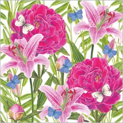 paper lunch napkins - Peonies & Lillies - PPD