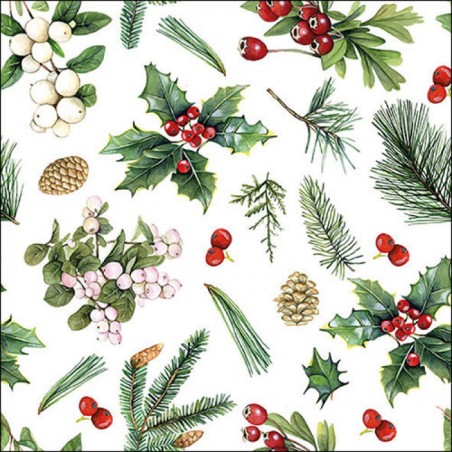 papieren lunch servetten - Winter greenery white - Ambiente - Kerst - Winter