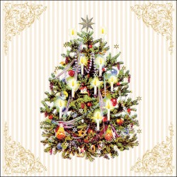 1 Pack paper lunch napkins - X-mas tree cream - Ambiente - Christmas - Winter