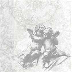1 Pack paper lunch napkins - Classic angels silver - Ambiente - Christmas