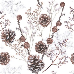 papieren lunch servetten - Pine cones white - Ambiente - Herfst