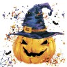 1 Pack paper lunch napkins - Creepy pumkin with splashes - Daisy -  Pumkin - Halloween