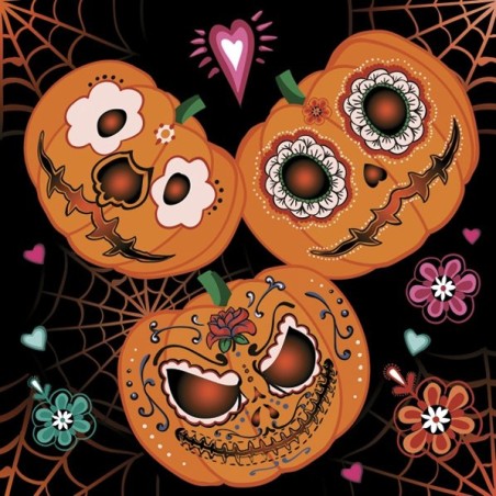 Paper lunch napkins - Mexican pumpkins - Daisy -  Pumkin - Halloween