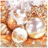 Paper lunch napkins - Christmas - Shiny gold baubles - Maki