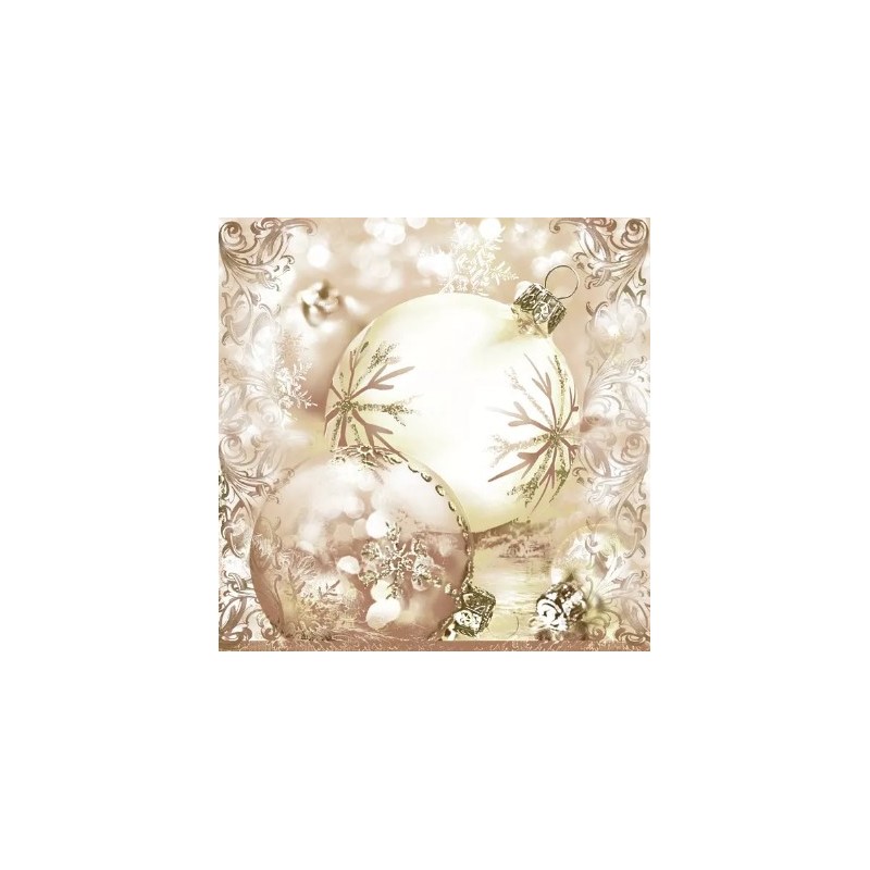 Paper lunch napkins - Christmas -Glass balls beige - Maki Paper lunch napkins - Christmas -Glass balls beige - Maki