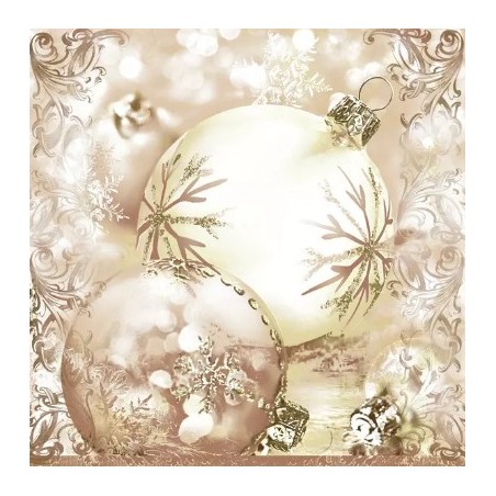 Paper lunch napkins - Christmas -Glass balls beige - Maki