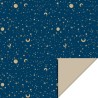 Wrapping paper - Galaxy Midnight Blue Gold Foil - Dark Sand - 70cm wide - House of Products - Stars - Moon