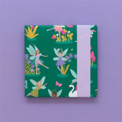 Wrapping paper - Fairy Tale Jade Blue - Lilac - 70cm wide