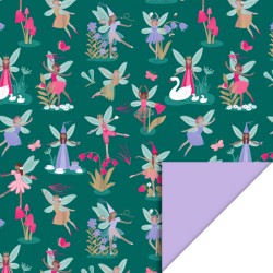 Wrapping paper - Fairy Tale Jade Blue - Lilac - 70cm wide
