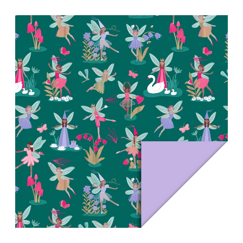 Wrapping paper - Fairy Tale Jade Blue - Lilac - 70cm wide Wrapping paper - Fairy Tale Jade Blue - Lilac - 70cm wide