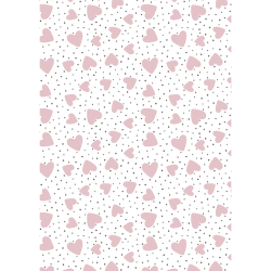 wrapping paper - Hearts Pink - 30 cm wide