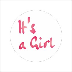 Birth - Girl - Pink - It's a girl - Closing sticker - Sticker