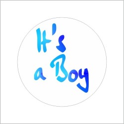 Birth - Boy - Blue - It's a boy - Closing sticker - Sticker