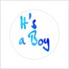Geboorte - Jongen - Blauw - It's a boy - Sluitsticker - Sticker