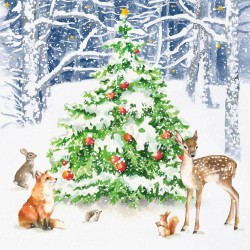 1 Pack Paper Lunch Napkins - Winter Forest - PPD - Christmas - Tree - Winter - Animals