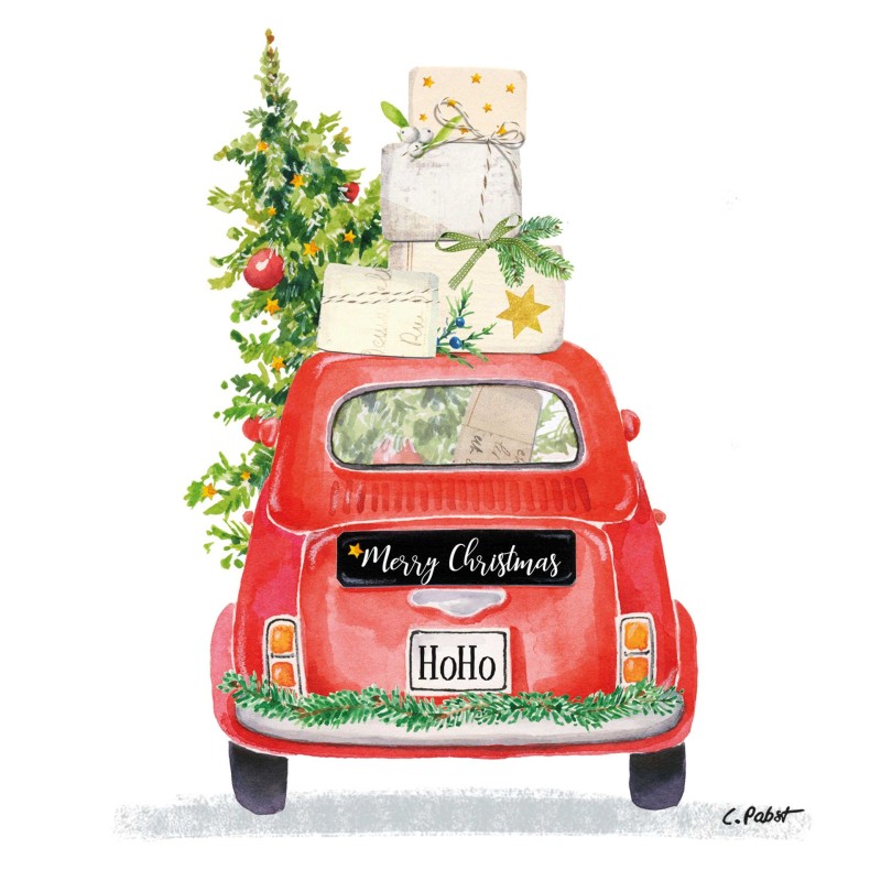 Paper Lunch Napkins - Christmas Taxi - PPD - Christmas - Taxi - Tree Paper Lunch Napkins - Christmas Taxi - PPD - Christmas - Taxi - Tree