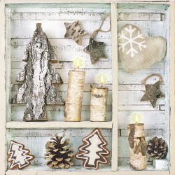 1 Pack paper lunch napkins - Natural Eco Winter Decorations - Daisy - Christmas