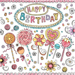 1 Pack paper lunch napkins - Happy birthday - Daisy