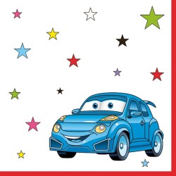 1 Pack paper lunch napkins - Cartoon Cars - Daisy