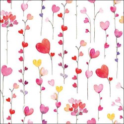 1 pack paper lunch napkins - Hearts garlands - Ambiente