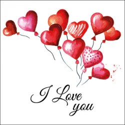Ambiente - papieren lunch servetten - Love balloons - Valentijn
