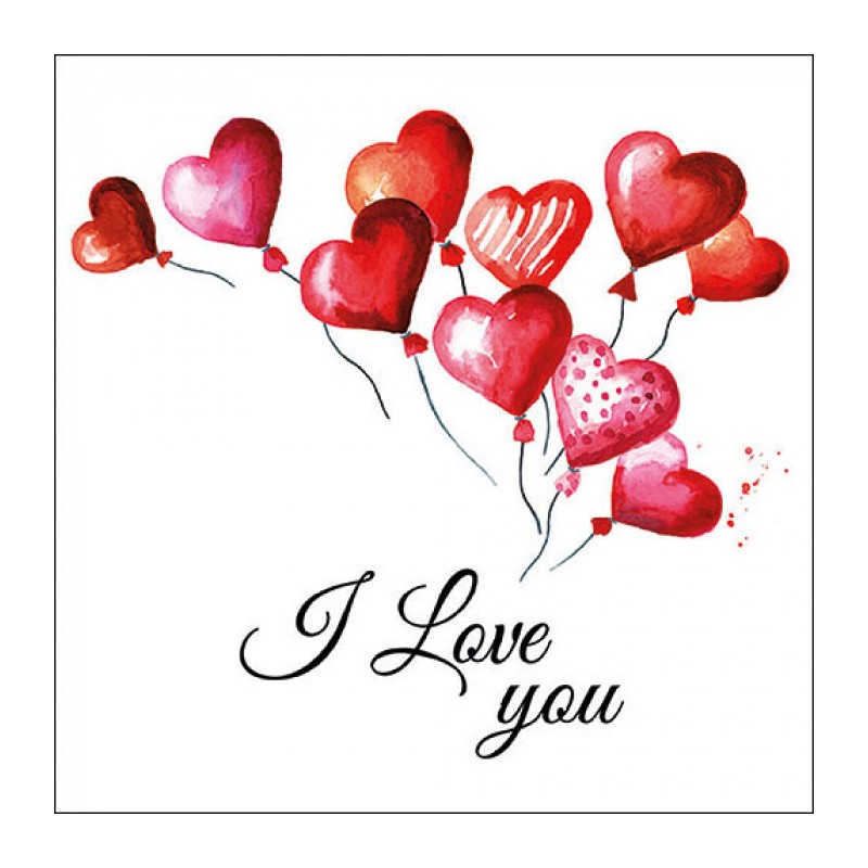 Ambiente - papieren lunch servetten - Love balloons - Valentijn Ambiente - papieren lunch servetten - Love balloons - Valentijn