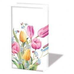 1 Pakje papieren zakdoeken - Tulips bouquet - Ambiente
