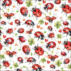 papieren lunch servetten -  Ladybug flight - Ambiente - Lieveheersbeestjes - Klaver 4