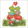 1 Pakje papieren lunch servetten - Frogs in love - Ambiente - Kikkers - Liefde - Valentijn