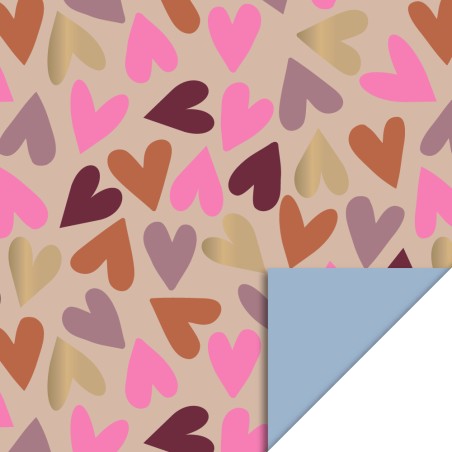 cadeaupapier 70cm breed - Big Hearts Nude - Polar
Blue