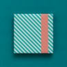 Cadeaupapier 30 cm - Stripes Turquoise Blue - Salmon