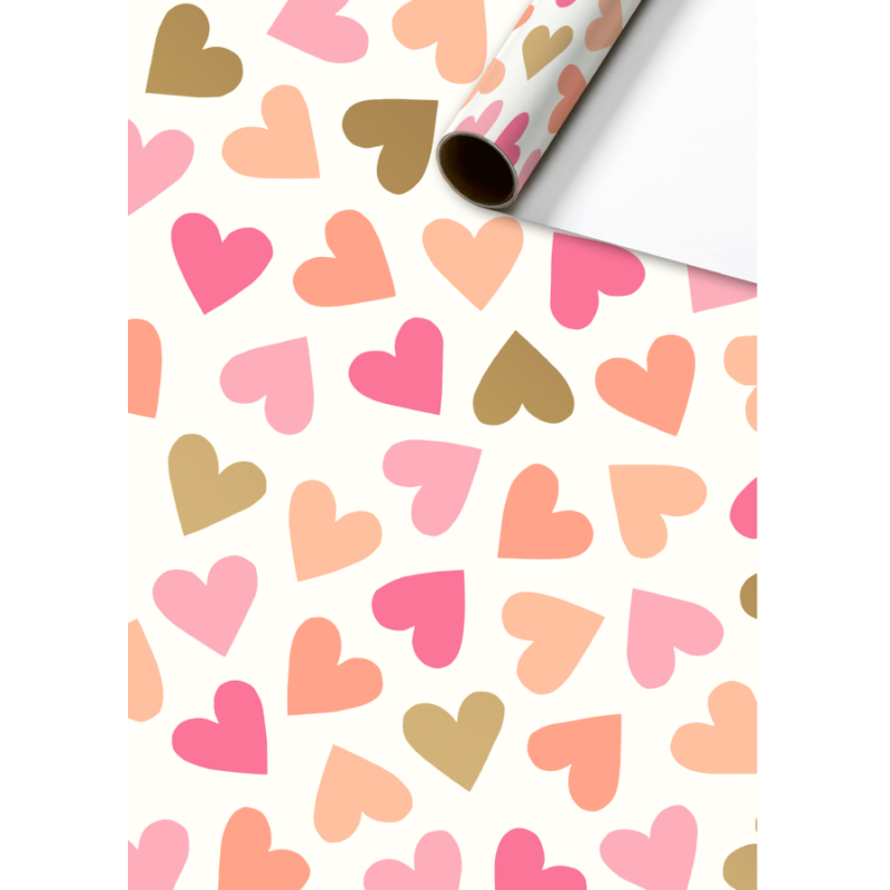 Stewo-Cadeaupapier-Wrapping paper-Harten-Valentijn-70x200cm-www-geschenkenlaantje-nl