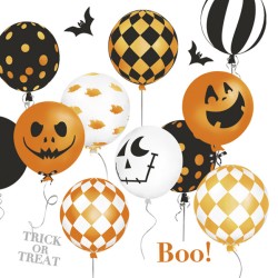 Paper lunch napkins - Scary Halloween balloons - Daisy - Balloons - Halloween