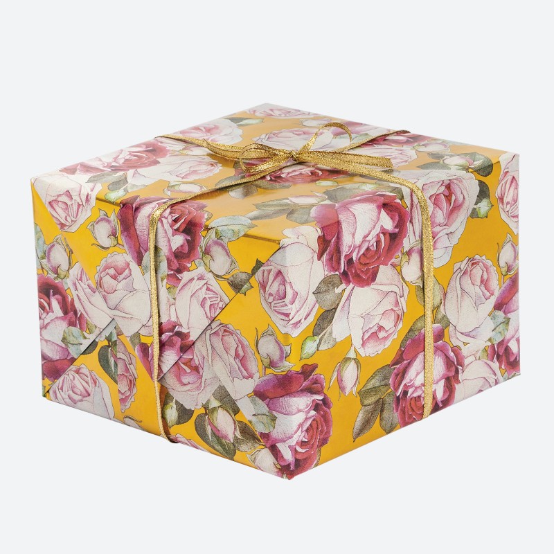 Wrapping paper 70 cm - Roses - Yellow