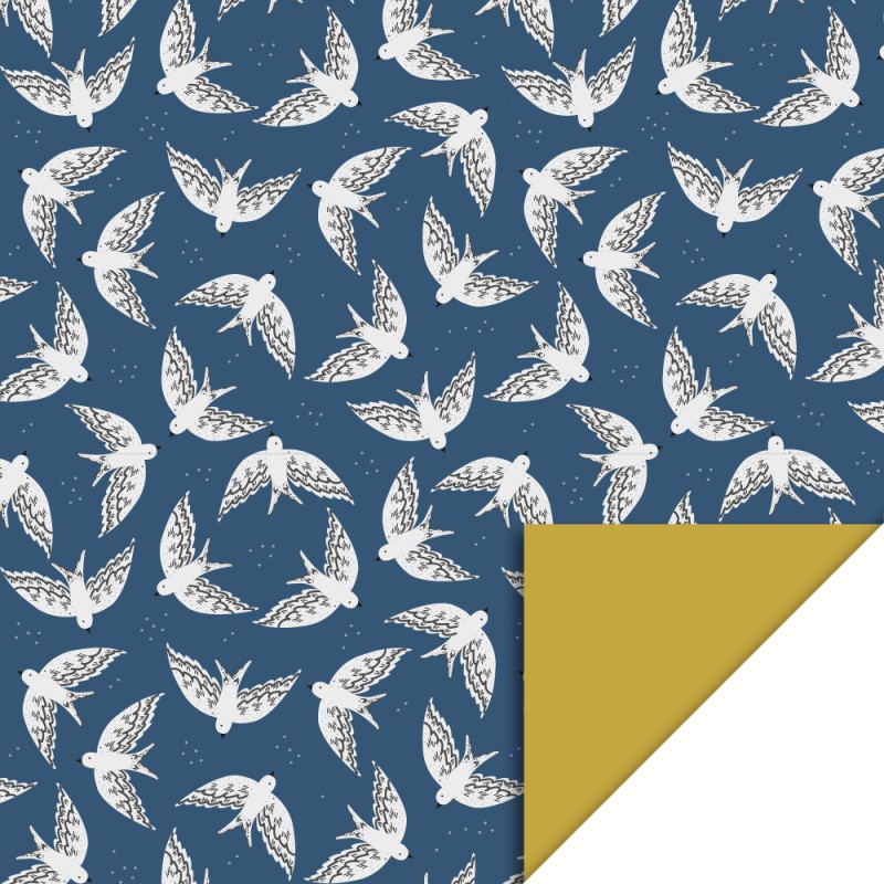 Wrapping paper - Birds Mint - 70x300 cm - Beet pulp paper Wrapping paper - Birds Mint - 70x300 cm - Beet pulp paper