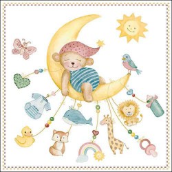 Ambiente - Lunch Napkins - Sleepy teddy bear