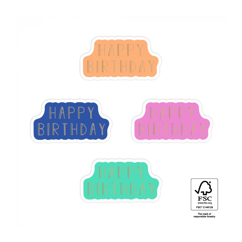 Gift stickers - Stickers Multi - Happy Birthday Gold