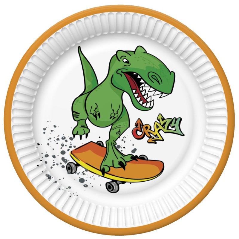 Papieren bordjes - Crazy Dino - Kinderverjaardag - Daisy Papieren bordjes - Crazy Dino - Kinderverjaardag - Daisy
