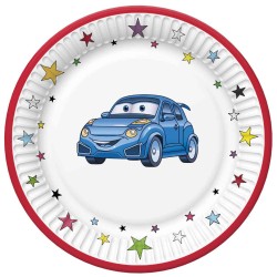 18 cm Paper plates - Cartoon Cars - Daisy