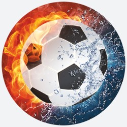 18 cm Paper plates - Football on Fire & Water - Daisy