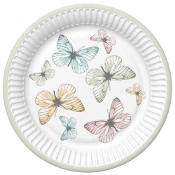 18 cm Paper plates - Light Butterflies - Daisy