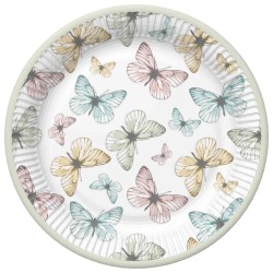 23 cm Paper plates - Light Butterflies - Daisy