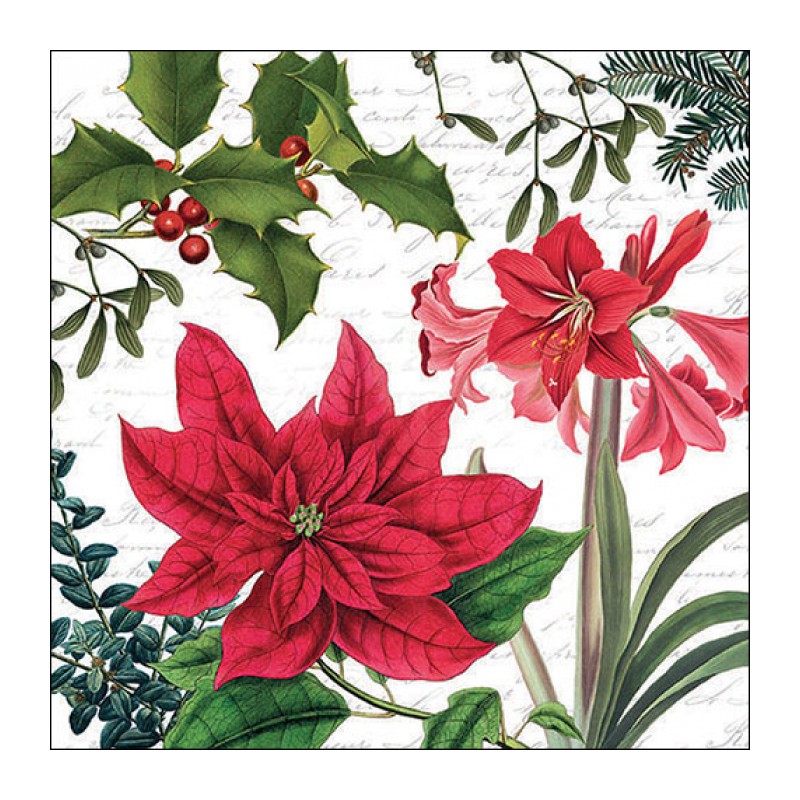 papieren lunch servetten - Christmas plants white - Ambiente - Kerst - Winter papieren lunch servetten - Christmas plants white - Ambiente - Kerst - Winter