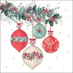 papieren lunch servetten - Berry baubles white - Ambiente - Kerst - Winter