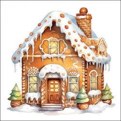 papieren lunch servetten - Gingerbread house - Ambiente - Kerst